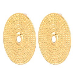 Pendientes de botón de acero inoxidable 304 con textura ovalada&nbsp;EJEW-F406-03F-G