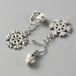 Серьги-клипсы со стразами на рождественскую тематику EJEW-WH0047-58S