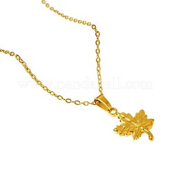 Collane con ciondolo a forma di foglia d'acero in acciaio inossidabile 304 per donna&nbsp;WG7180D-02