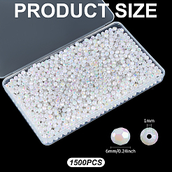 1500 шт. AB цветные экологически чистые круглые бусины из полистирола и акрила&nbsp;TACR-GA0001-17