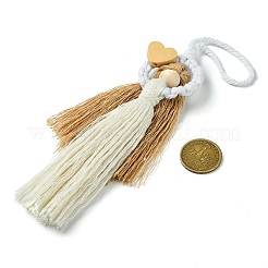 3 pz 3 colori ornamenti appesi a forma di angelo in cotone macramè fatti a mano&nbsp;HJEW-JM02711