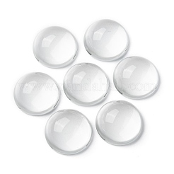 透明な半円形のガラスカボション  透明  30~31x14~15mm&nbsp;GGLA-R027-30mm