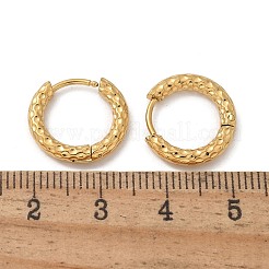 Pendientes de aro ranurados de acero inoxidable 304 con revestimiento iónico (IP)&nbsp;EJEW-M218-01A-G