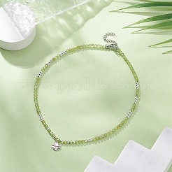 Колье с подвеской в виде клевера из латуни NJEW-JN04325-02