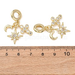 Anhänger aus ozeanmessingfarbenem Pavé mit klaren Zirkonia im europäischen Stil&nbsp;KK-H278-03G-06