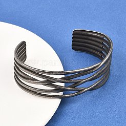 Браслеты-манжеты из хирургической нержавеющей стали 316&nbsp;BJEW-C125-04AS