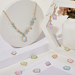 28 pièces pendentifs en verre en alliage 7 couleurs&nbsp;FIND-SC0015-31G