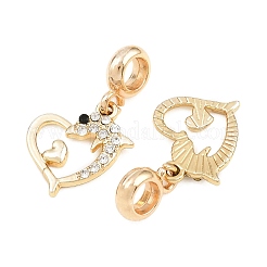 Legierung Kristall Strass europäischen baumeln Charms&nbsp;AL-CBAC2D3-06G
