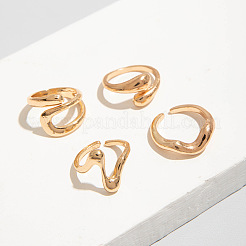 合金指輪セット4個  ゴールドカラー  内径：17~18mm&nbsp;WG7802C-23