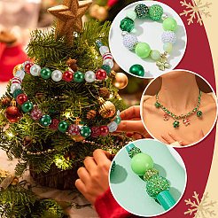 Наборы для самостоятельного изготовления круглых рождественских бусин&nbsp;DIY-PH0034-04