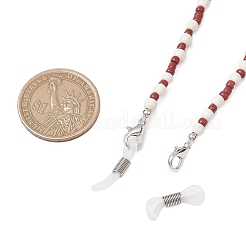 Синтетическая бирюза и стеклянные бусины цепочки ремешок на шею для очков AJEW-EH00399