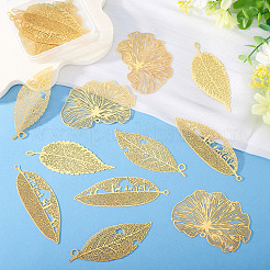 16 шт. 4 стиля латунных филигранных больших подвесок&nbsp;KKC-TA0001-04