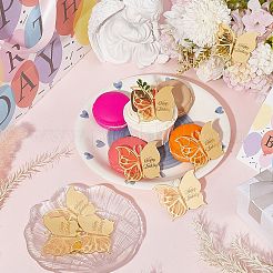 21 stücke geburtstag thema spiegel wirkung acryl geburtstag cupcake einsatz karte dekoration&nbsp;AJEW-SP0001-73B
