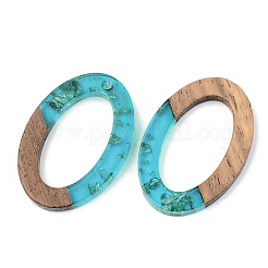 Pendentifs en résine transparente et bois de noyer&nbsp;RESI-S389-022A-B03