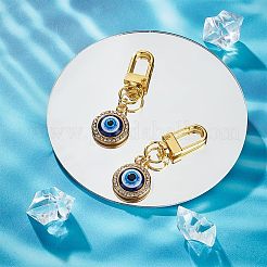 2 llavero con colgante de resina y rhinestone de acero inoxidable 304&nbsp;HJEW-OC0001-13