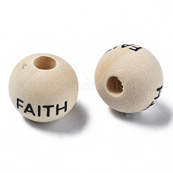 Набивные европейские бусины из натурального дерева WOOD-T019-44