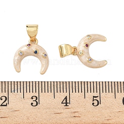 Латунные микропаве разноцветные кубические циркониевые эмалевые подвески&nbsp;KK-G536-21G