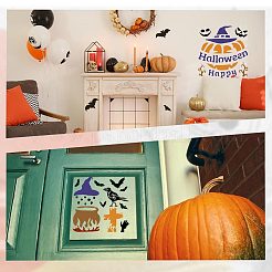 ハロウィーン 16 個 16 スタイル ペット プラスチック中空アウト描画絵画ステンシル テンプレート  ハロウィーンをテーマにした模様の正方形  ハロウィーン模様  130x130x0.1mm  1個/スタイル&nbsp;DIY-WH0349-58