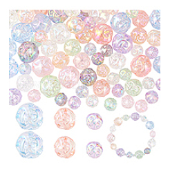 90шт 3 стиля прозрачные акриловые бусины MACR-PH0001-81