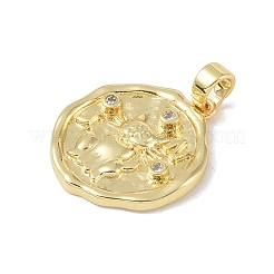 Pendentifs en laiton zircon cubique transparent&nbsp;KK-P273-15C-G