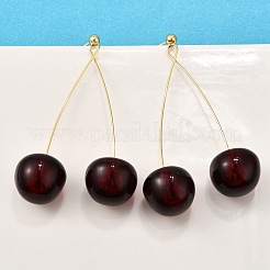 Серьги-гвоздики из латуни и акрила для женщин EJEW-G430-04G