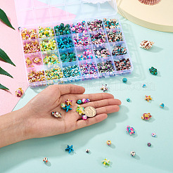 570 шт. 24 вида синтетических бирюзовых бусин&nbsp;G-TA0002-17