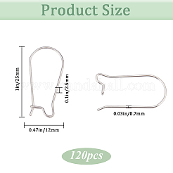 120 шт. серьги-кольца из нержавеющей стали 304 с фурнитурой в виде почки STAS-SP0001-32B-P