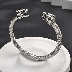 Мужские открытые браслеты-манжеты из нержавеющей стали Viking 304 BJEW-U001-07J-AS