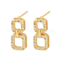 Boucles d'oreilles en laiton avec zircone cubique de micro pave&nbsp;KK-Z166-01G