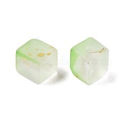Perles de verre givrées avec poudre pailletée dorée&nbsp;DGLA-NH001-6mm-01D