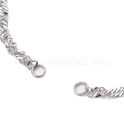 2 шт. 2 цвета 304 нержавеющая сталь сингапурская цепочка браслет изготовление&nbsp;AJEW-JB01322