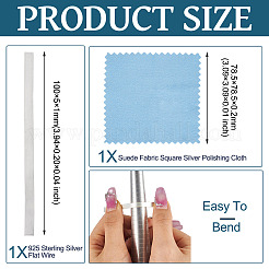 925 плоская проволока из стерлингового серебра STER-TA0001-45