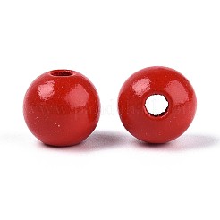 Круглые бусины из натурального дерева схима&nbsp;WOOD-A018-12mm-07