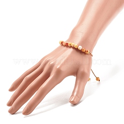 Pulsera redonda de cuentas trenzadas de jade blanco natural&nbsp;BJEW-JB07969