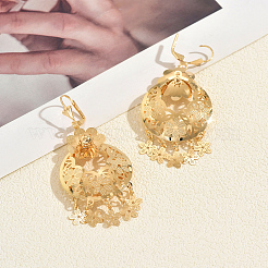 Серьги-кольца с цветами из богемской латуни YE2777