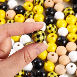 200個の木製ビーズ  ジュートコードを束ねる  DIYストレッチブレスレット検索キット用  きいろ  ビーズ：200PCS&nbsp;DIY-SZ0003-33A