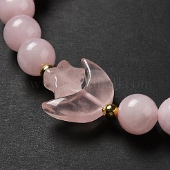 Браслет из бисера с луной и звездой из натурального розового кварца для женщин&nbsp;G-G997-C05