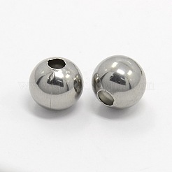Perles d'espacement rondes en acier inoxydable 304 résistant au ternissement&nbsp;STAS-X0001