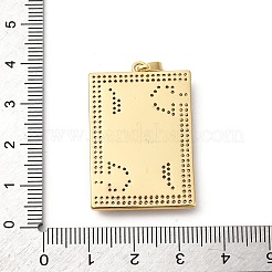Pendenti in ottone micro pavé di zirconi cubici e smalto&nbsp;KK-Q098-17G-B