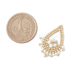 Подвески из натурального ховлита и стеклянных бусин с огранкой круглой формы&nbsp;PALLOY-MZ01097-01