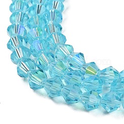 Прозрачные стеклянные бусины гальваническим пряди EGLA-A039-T3mm-L20