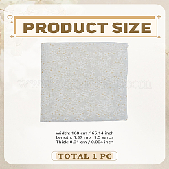 1.5ヤードのポリエステル花柄生地  服飾材料  DIYクラフト用品  ホワイト  1680x0.1mm&nbsp;DIY-LP0006-03C