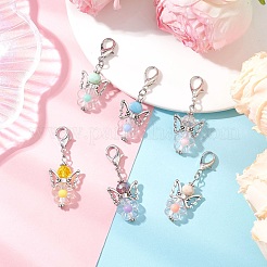 6 шт. подвеска в виде цветочного ангела из стекла и акрила HJEW-MZ00235