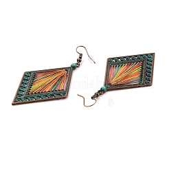 Orecchini pendenti con rombo vintage bohémien&nbsp;EJEW-I261-02R