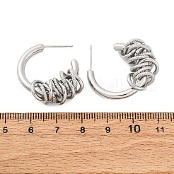 Серьги-гвоздики из латуни в форме буквы С с узлом EJEW-R025-28P