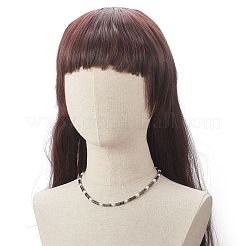 天然ラルビカイト & パール & クリスタル ラインストーン ビーズ ネックレス (女性用)  16.89インチ（42.9cm）&nbsp;NJEW-JN04209-05