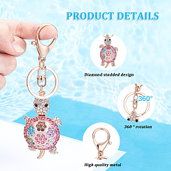 2шт 2 стиля черепаховый брелок со стразами&nbsp;KEYC-SP0001-16