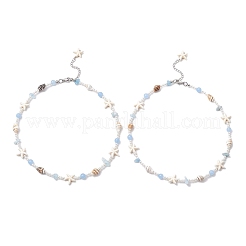 Летние ожерелья из натурального окрашенного аквамарина NJEW-JN05269