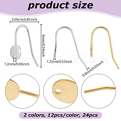 24 шт. 2-х цветные крючки для сережек из нержавеющей стали 304 STAS-UN0063-73