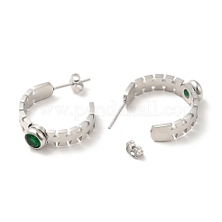 Серьги-гвоздики с изумрудами и стразами STAS-H175-18P